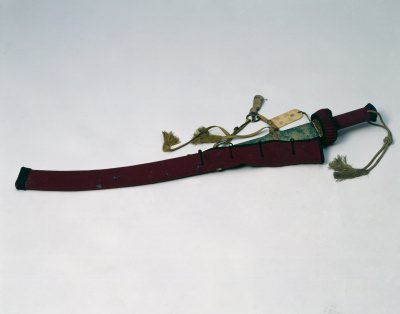 图片[1]-Shark skin sheath waist knife with iron handle-China Archive